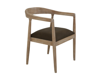 IFD1272CHR Upholstered Seat, Wooden Armchair "White Teak"