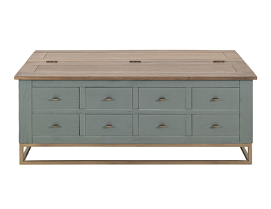 IFD7751CKTGN 8 Drawers, Hinged Top Cocktail Table "Timber"