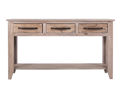 IFD1271SFT 3 Drawer, 1 Shelf, Sofa Table "White Teak"