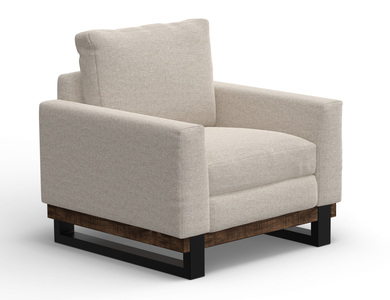 IUP778-ACH-161 Metal & Wood Base, Armchair "Blackburn"