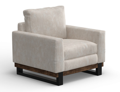 IUP778-ACH-210 Metal & Wood Base, Armchair "Blackburn"