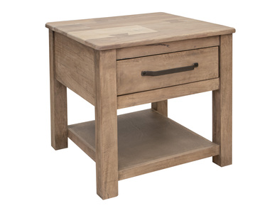 IFD8681END 1 Drawer End Table "Natural Parota"