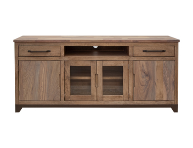 IFD8681STN70 2 Drawer 2 Door 2 Glass Door 70" TV Stand "Natural Parota"