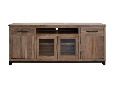 IFD8681STN80 2 Drawer, 2 Door, 2 Glass Door 80" TV Stand "Natural Parota"
