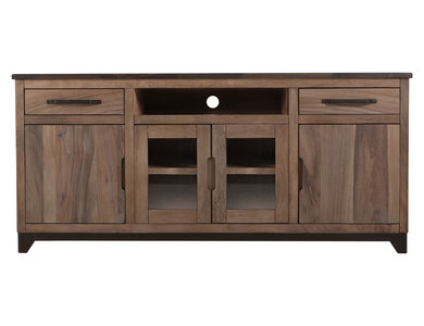 IFD8682STN70 2 Drawer, 2 Door, 2 Glass Door, Stand 70" "Natural Parota"