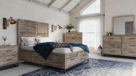 5pc 2260 King Storage Bedroom East Hampton 5 Piece King Storage Bedroom Set: Bed, Dresser,Mirror, Nightstand , Chest