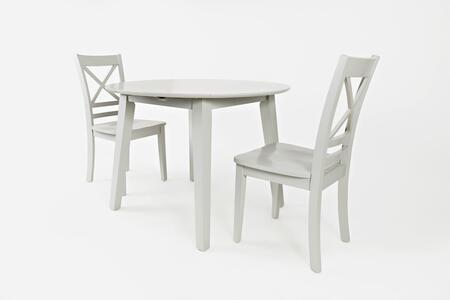 3pc 252-28 Simplicity Round Drop Leaf Table W/(2) X Back Chairs