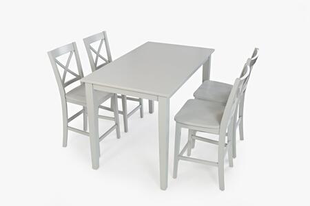 5pc 252-54 Simplicity Counter Table W/(4) X Back Stools