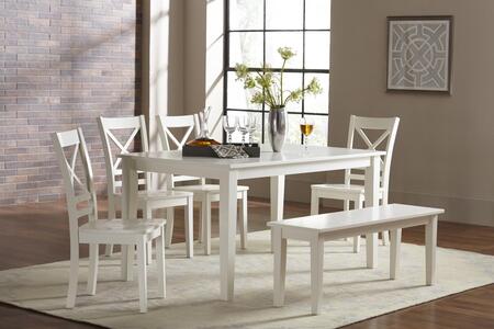 5pc 652-60 Simplicity Rect. Dining Table W/(4) X Back Chairs