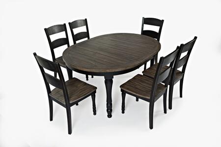 5pc 1702-66 Madison County Round To Oval Table W/(4) Chairs