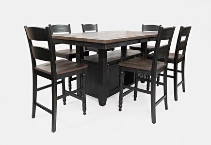 7pc 1702-72 Madison County High/Low Table W/(6) Chairs