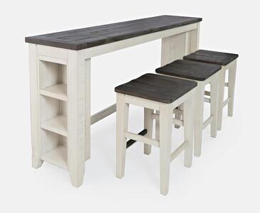 1706-78 Madison County 4Pc Sofa Console, (3) Stool Set