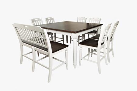 8pc 1771-60 Orchard Park Counter Table W/(6) Stools, Bench