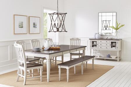 6pc 1771-96 Orchard Park Ext Dining Table W/(4) Chairs, Bench