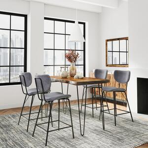 5pc 1781-52 Owen Grey Nature's Edge Counter Table W/(4) Grey Owen Stools