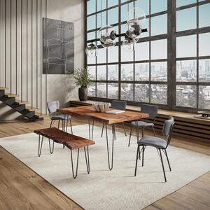 6pc 1781-60 OWEN Grey Nature's Edge 60" Dining Table W/(4) Grey Owen Chairs & Bench