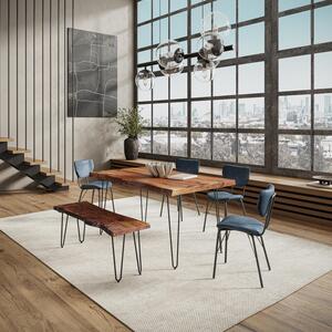 6pc 1781-60 OWEN SL Nature's Edge 60" Dining Table W/(4) Slate Owen Chairs & Bench