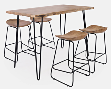 5pc 1985-52 Nature's Edge Counter Table W/(4) Stools
