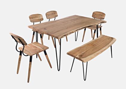 6pc 1985-60 Nature's Edge 60" Dining Table W/(4) Chairs, Bench