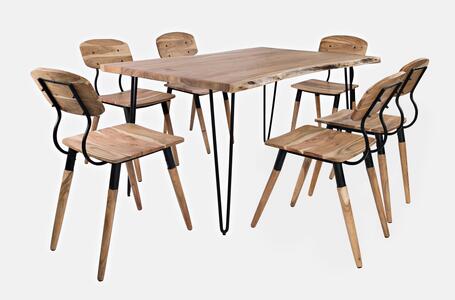 7pc 1985-60 Nature's Edge 60" Dining Table W/(6) Chairs