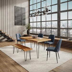 5pc 1985-60 MADDOX BLB Nature's Edge 60" Dining Table W/(4) Blueberry Maddox Chairs