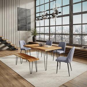 5pc 1985-60 MADDOX Grey Nature's Edge 60" Dining Table W/(4) Grey Maddox Chairs