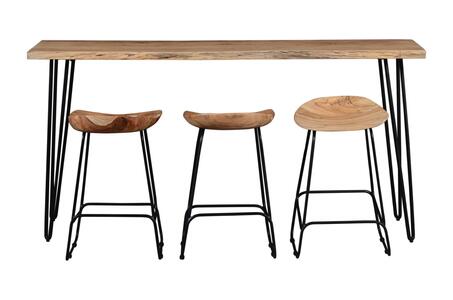 4pc 1985-72 Nature's Edge Sofa Console W/(3) Backless Stools