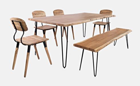 6pc 1985-79 Nature's Edge 79" Dining Table W/(4) Chairs, Bench