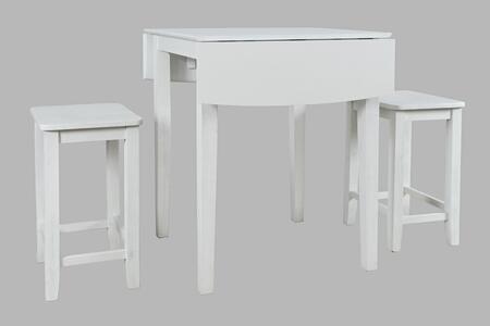 3pc 2146-48 Backless Eastern Tides Dropleaf Counter Table W/(2) Backless Stools