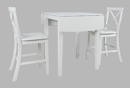 3pc 2146-48 X Back Eastern Tides Dropleaf Counter Table W/(2) X Back Stools