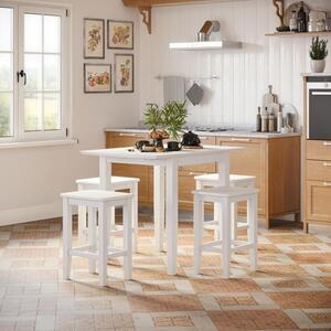 5pc 2146-48 Backless Eastern Tides Dropleaf Counter Table W/(4) Backless Stools