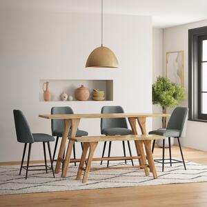 6pc 2321-79 MCY BLU Sedona Counter Table W/(4) Macey Stools, Bench