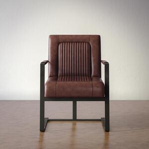 MAGUIRE-CH-DKSIENNA Maguire Leather Sled Chair - Dark Sienna