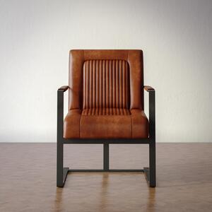 MAGUIRE-CH-SADDLE Maguire Leather Sled Chair - Saddle
