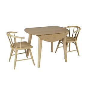 5pc 2421-PERCYNAT Percy Drop Leaf Table Natural W/ 4 Fitz Chairs - Natural