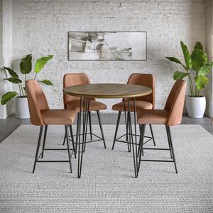 5pc 2271 Brennan Counter-Light Brown Brennan Counter Table W/ 4 Maddox Stools - Light Brown