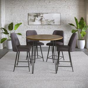 5pc 2271 Brennan Counter-Dark Brown Brennan Counter Table W/ 4 Maddox Stools - Dark Brown