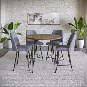 5pc 2271 Brennan Counter-Grey Brennan Counter Table W/ 4 Maddox Stools - Grey