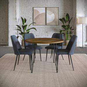 5pc 2271 Brennan Dining-Blueberry Brennan Dining Table W/ 4 Maddox Chairs - Blueberry