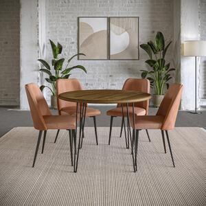 5pc 2271 Brennan Dining-Light Brown Brennan Dining Table W/ 4 Maddox Chairs - Light Brown