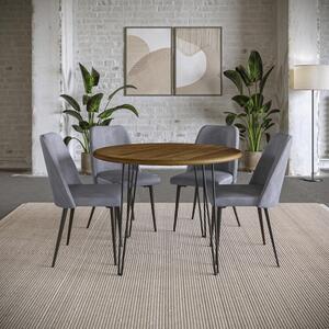 5pc 2271 Brennan Dining-Grey Brennan Dining Table W/ 4 Maddox Chairs - Grey