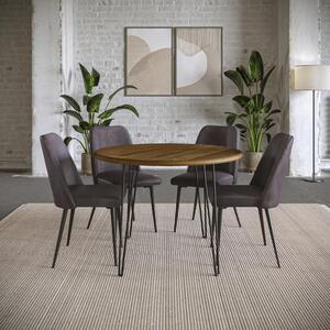 5pc 2271 Brennan Dining-Dark Brown Brennan Dining Table W/ 4 Maddox Chairs - Dark Brown