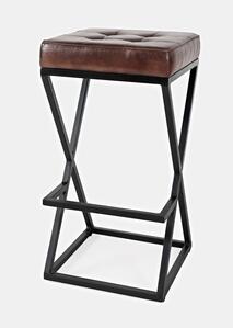 1730-192DS Brooks Leather Stool (1/Ctn) - Dark Sienna