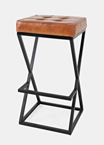 1730-192S Brooks Leather Stool (1/Ctn) - Saddle