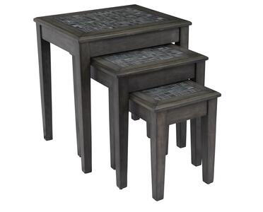 1798-7 Grey Mosaic Nesting Tables - Set Of 3