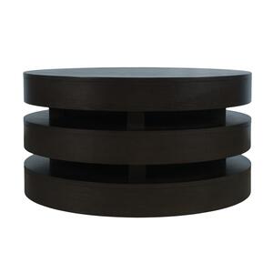 2370-2ESP Brix Round Cocktail Table W/Casters - Espresso