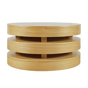 2370-2OAK Brix Round Cocktail Table W/Casters - Oak