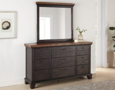 BC950DRMR Dresser & Mirror, Brown