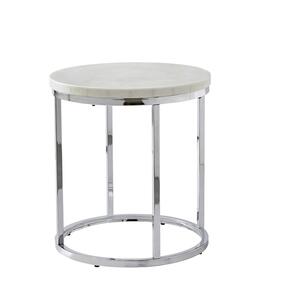 EC100WE White Marble Top Round End