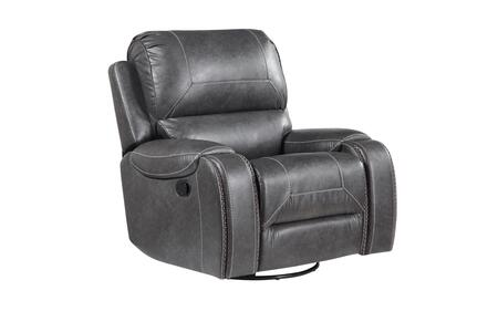 KE800CG Manual Swivel Glider Recliner, Gray